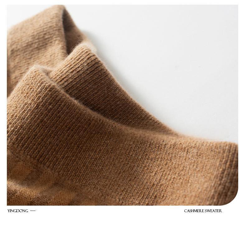A-version pleated heavyweight thickened two-tone cashmere knitted skirt