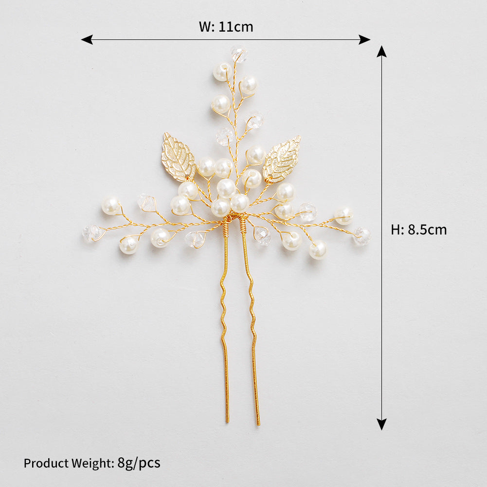 Handmade pearl U-shaped hairpin