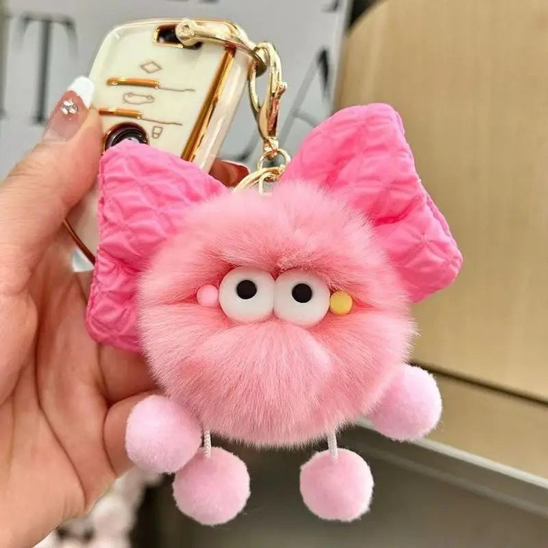 Bowknot coal ball elf monster bag ornament car keychain