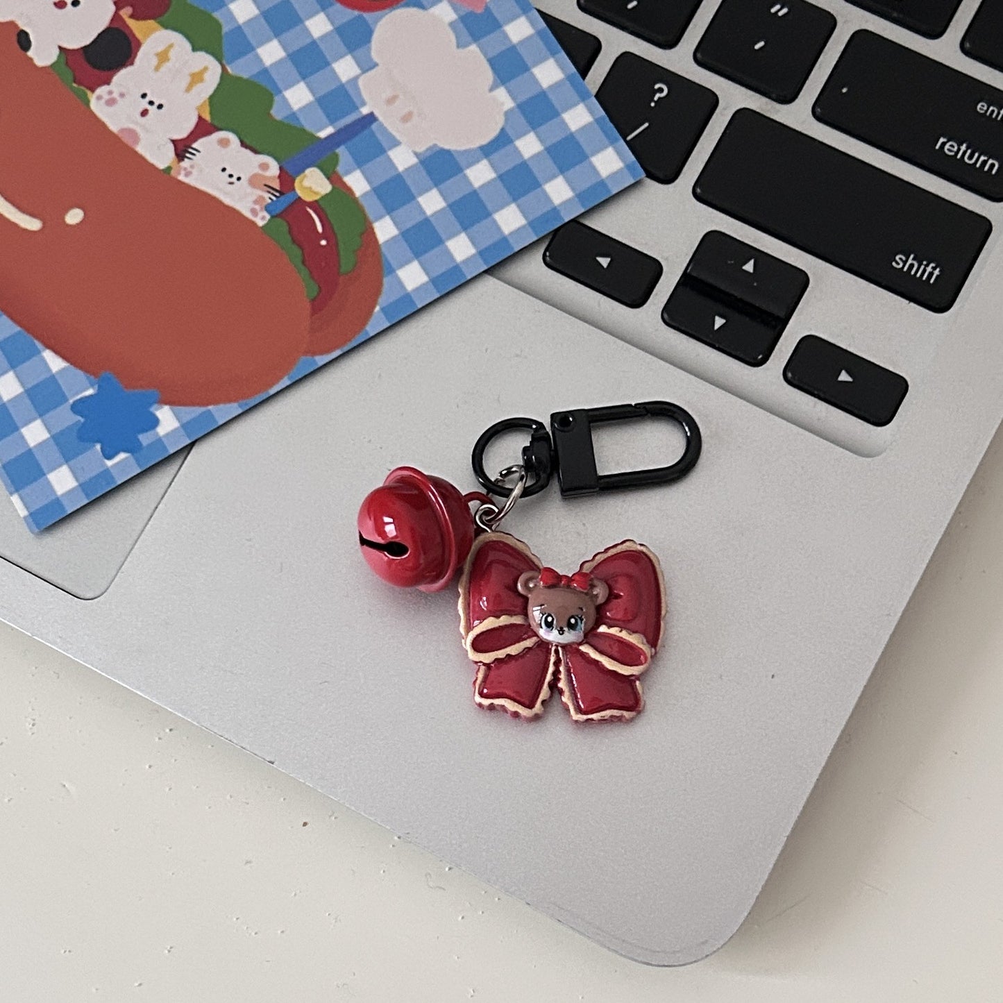 Retro berry red cartoon keychain