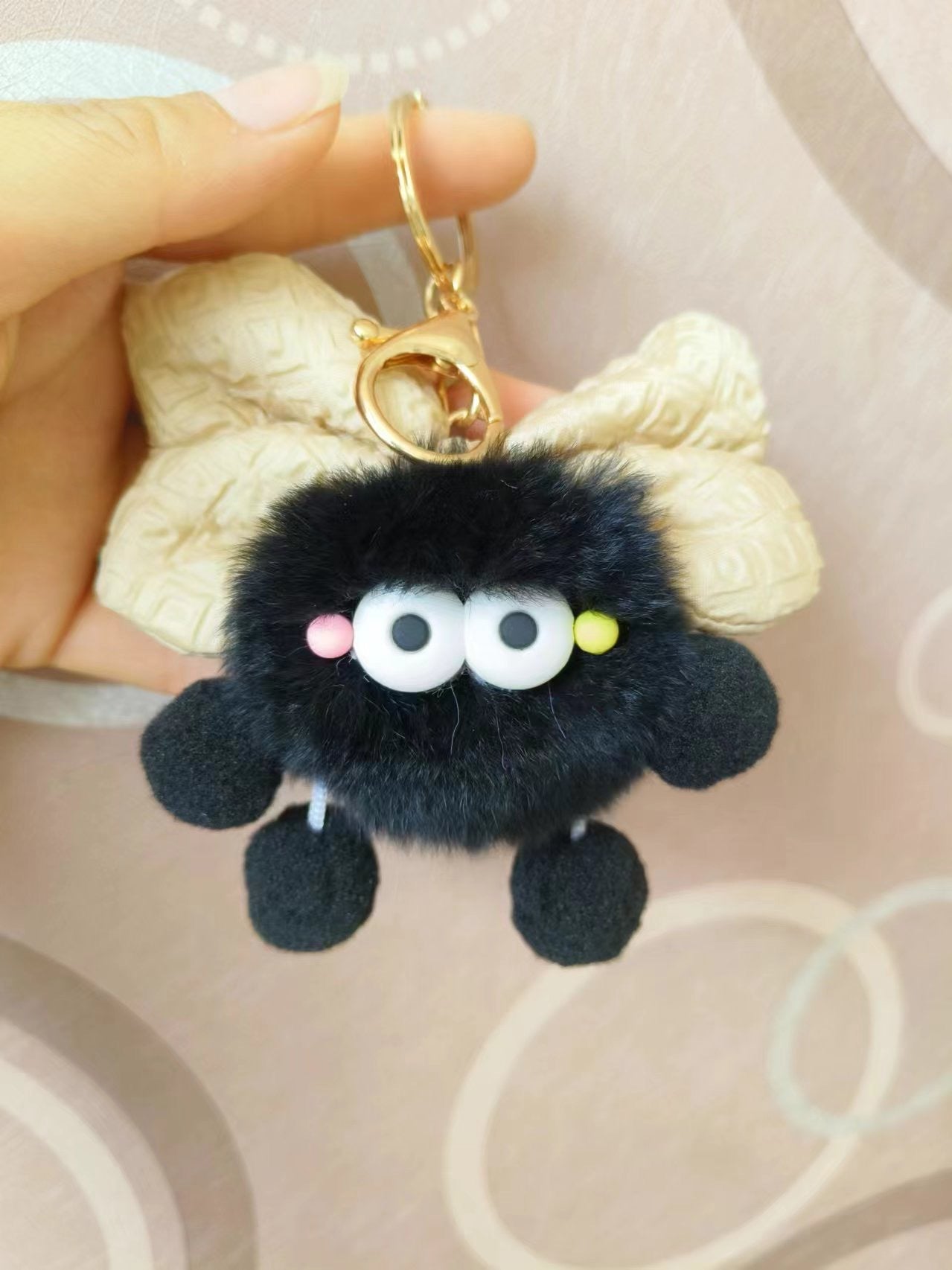 Bowknot coal ball elf monster bag ornament car keychain