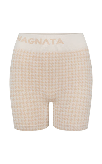 Houndstooth Wool Mini Short - Bone White
