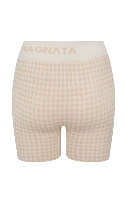 Houndstooth Wool Mini Short - Bone White