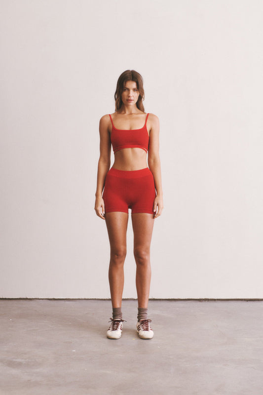 Splice Wool Bralet - Crimson