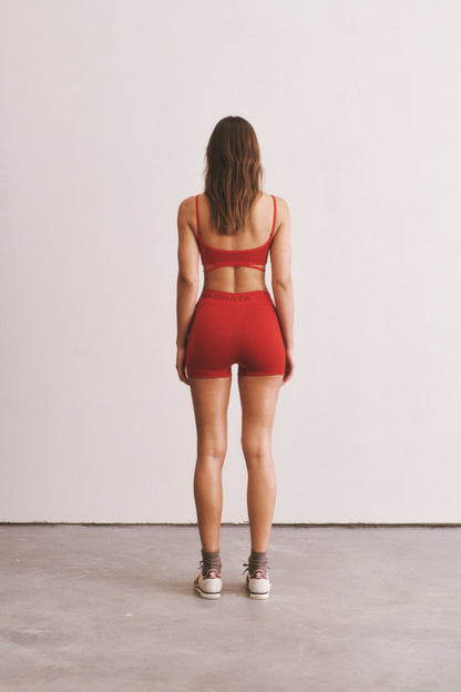 Splice Wool Bralet - Crimson