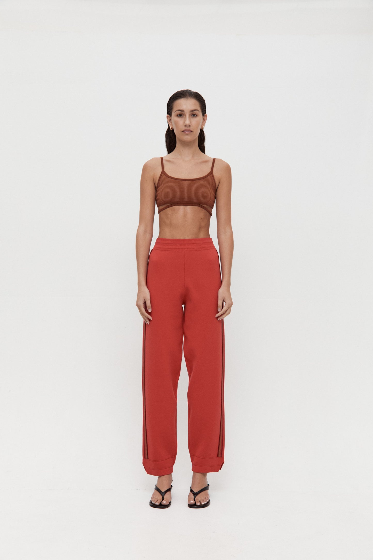 Organic Motely Track Pant - Crimson
