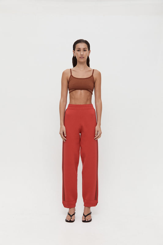 Organic Motely Track Pant - Crimson