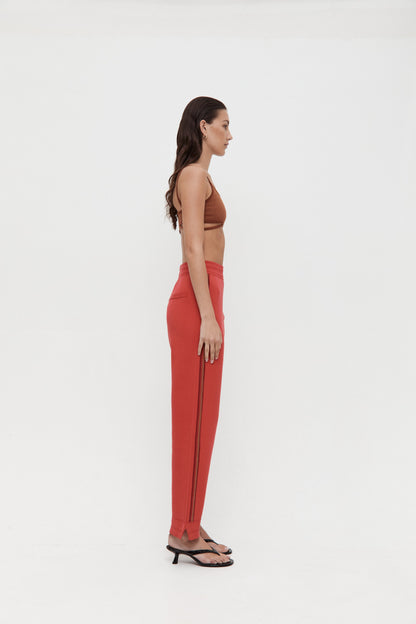 Organic Motely Track Pant - Crimson