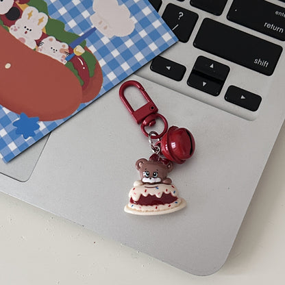 Retro berry red cartoon keychain