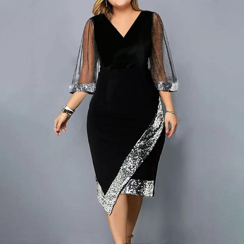 Women Dress Sale Clearance Casual V-Neck Irregular Sequin Mesh Half Sleeve Dress Evening Dresses UK Ladies Dress Party Elegant Beach Dress Club Cocktail Work Dresses Evening Gowns
