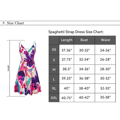Women’s Floral Spaghetti Strap Summer Dress V Neck Casual Swing Midi Sundress