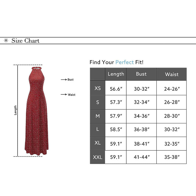 Women’s Maxi Dresses Halter Neck Summer Dress Floral Print Sleeveless Off Shoulder Elegant Long Dress