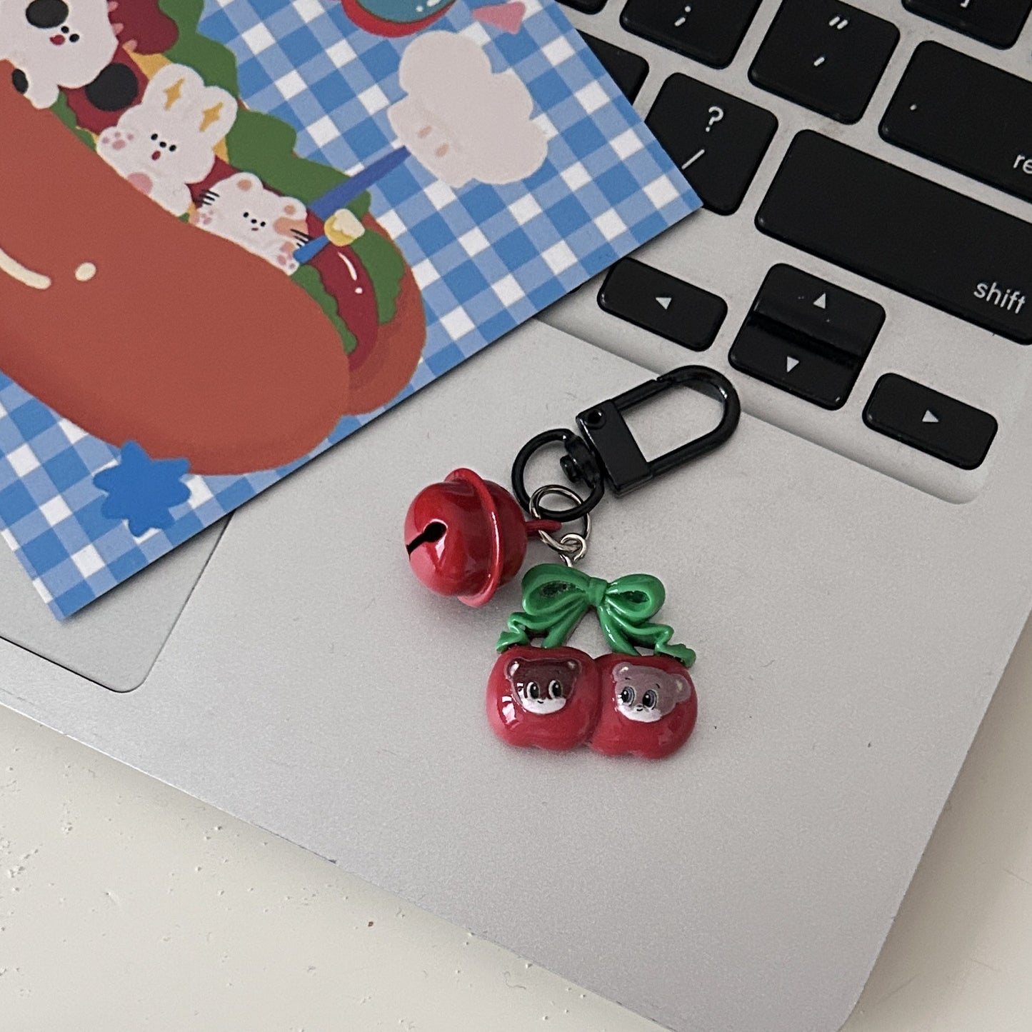 Retro berry red cartoon keychain