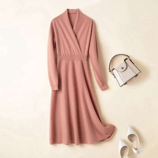 Crossover V-neck cashmere sweater
