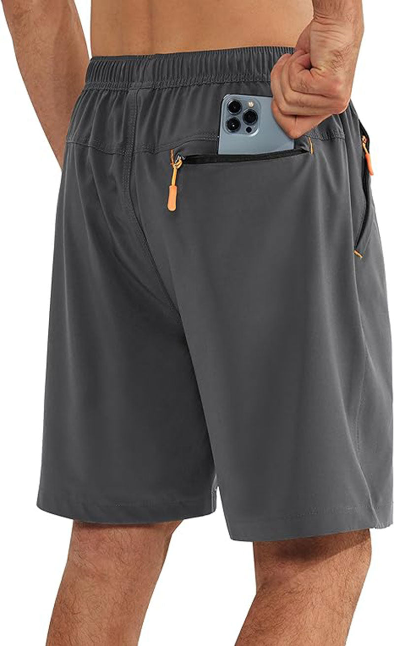 Exercise Fitness Shorts Shorts Men’s Quick Dry Running Shorts with Zipper Pocket