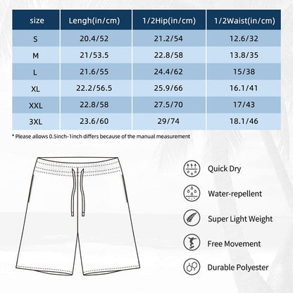 Khaki Brown Stripes Men’s Drawstring Walk Shorts