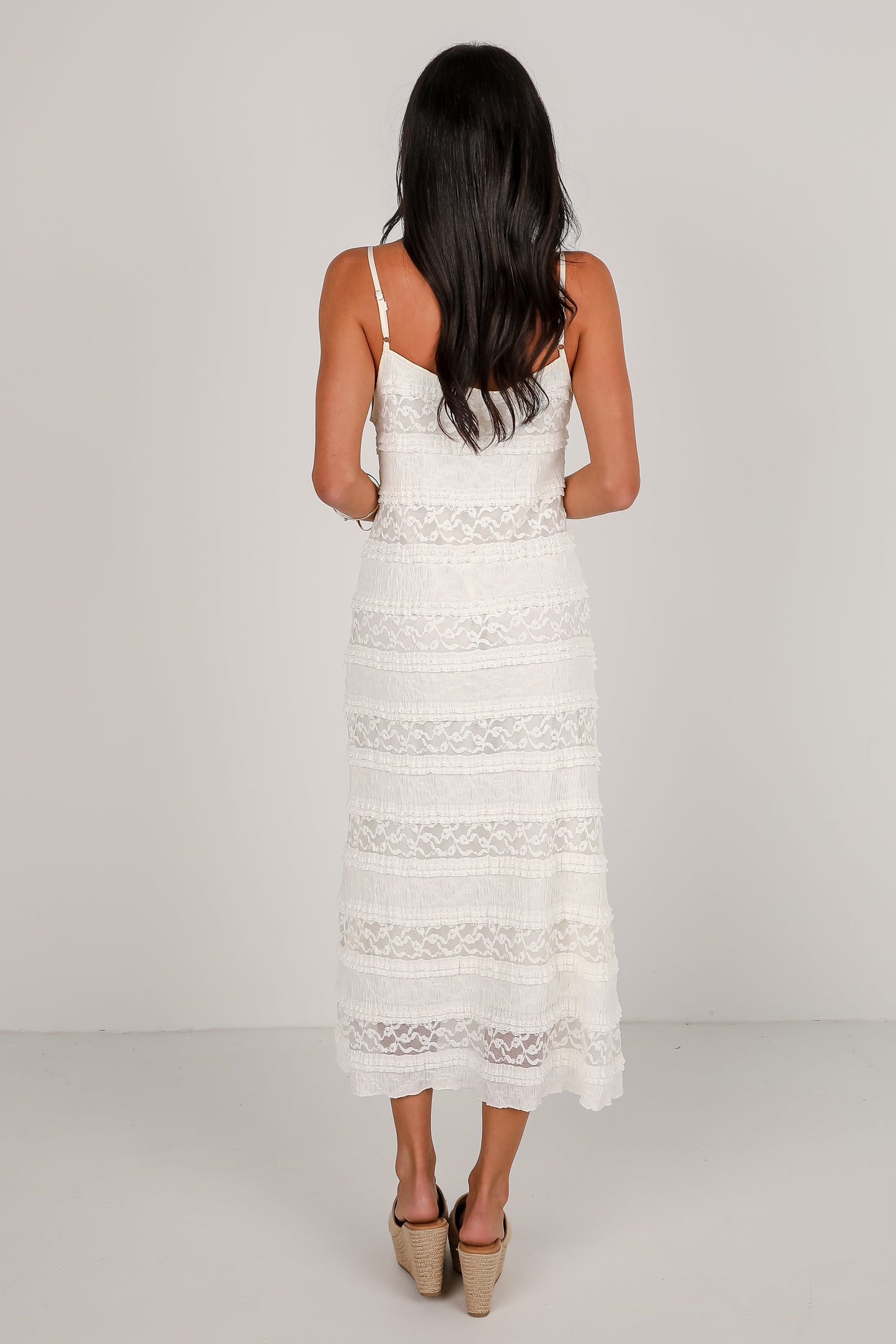 Love In Your Heart Beige Lace Maxi Dress