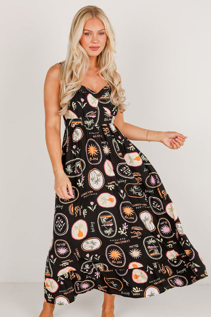 FINAL SALE - Vitamin Sea Black Maxi Dress