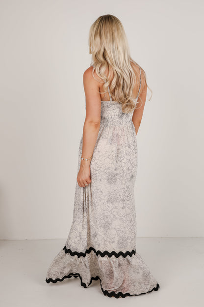 Talk It Through Ivory Floral Tiered Maxi Dress