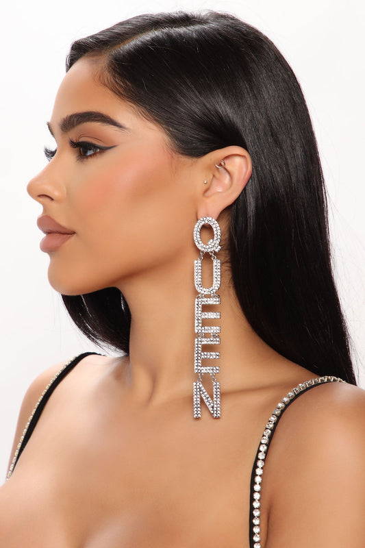 All Hail The Queen Earrings – Silver