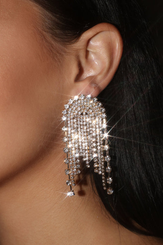 Blingiest Of Them All Earrings – Gold