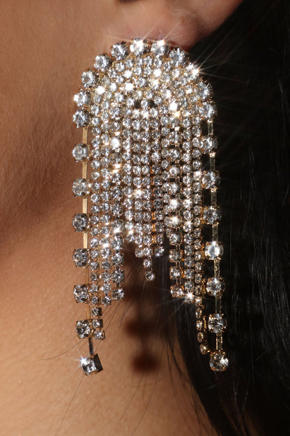 Blingiest Of Them All Earrings – Gold